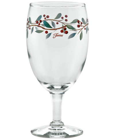 Shop Fiesta Nutcracker Holly Footed Goblet Glasses, Set Of 4 In Red,green