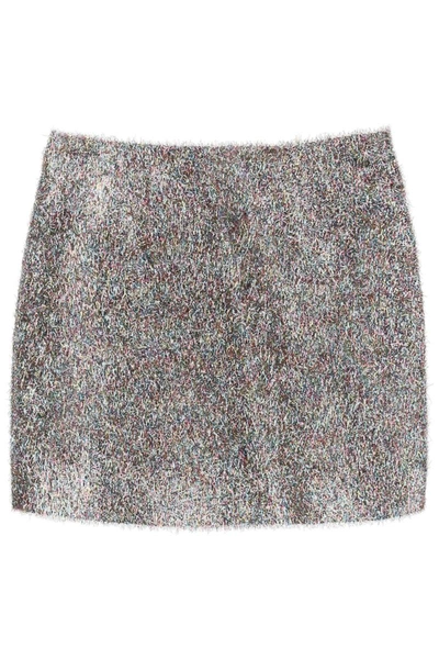Shop Blazé Milano Blaze Milano Lurex Mini Skirt In Grey