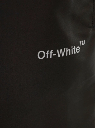 Shop Off-white Black Swim Trunks With Diag Print At The Back In Polyester Man