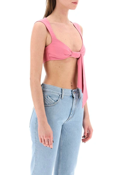 Shop Attico The  'stacy' Knotted Bralette Top In Pink