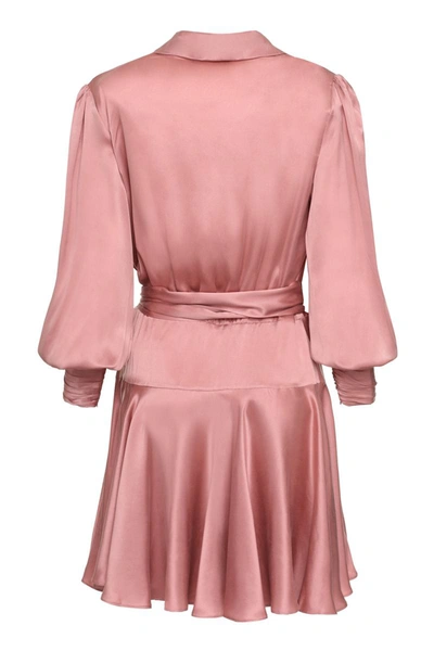 Shop Zimmermann Silk Wrap-dress In Pink