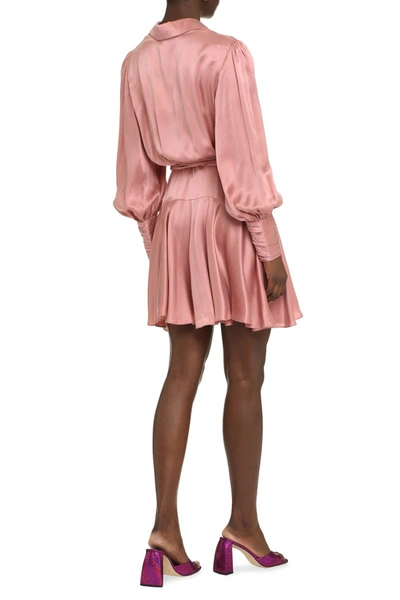 Shop Zimmermann Silk Wrap-dress In Pink