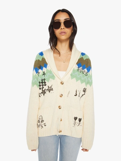 Shop Mother The Shawl Collar Cardigan Graffiti Country Sweater In Multi