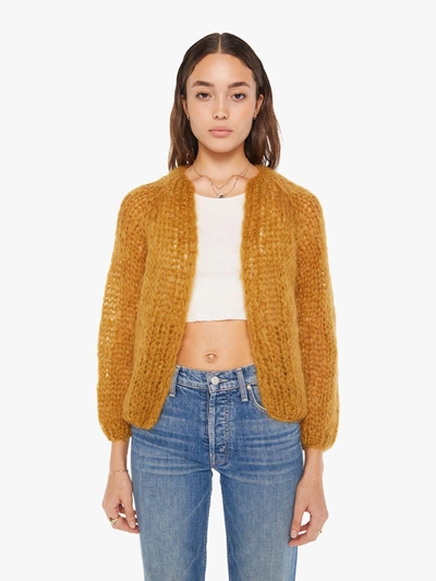 Shop Maiami Mohair Small Cardigan Hay Sweater In Light Brown