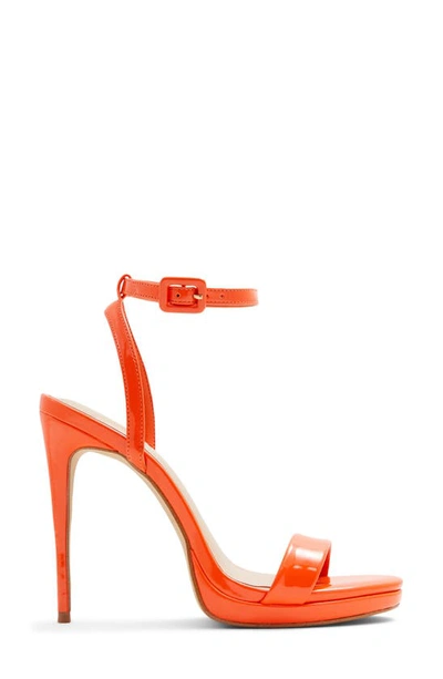 Shop Aldo Kat Ankle Strap Platform Sandal In Bright Orange