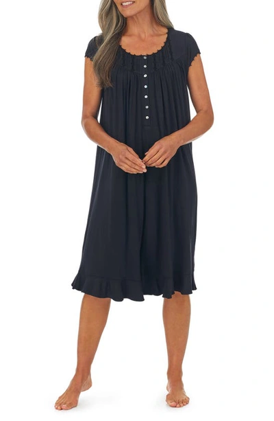 Shop Eileen West Cap Sleeve Waltz Nightgown In Black