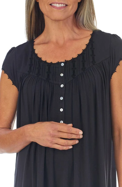 Shop Eileen West Cap Sleeve Waltz Nightgown In Black