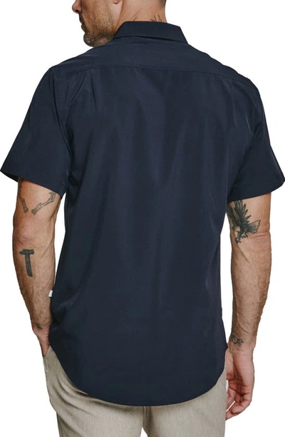Shop 7 Diamonds Siena Solid Short Sleeve Performance Button-up Shirt In Navy