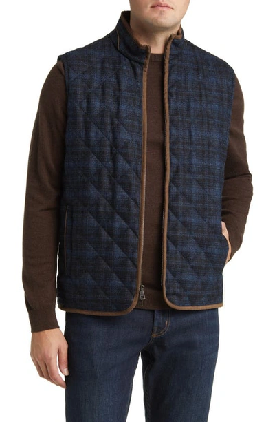 Shop Peter Millar Essex Quilted Wool Travel Vest In Dark Indigo