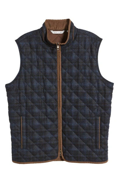 Shop Peter Millar Essex Quilted Wool Travel Vest In Dark Indigo
