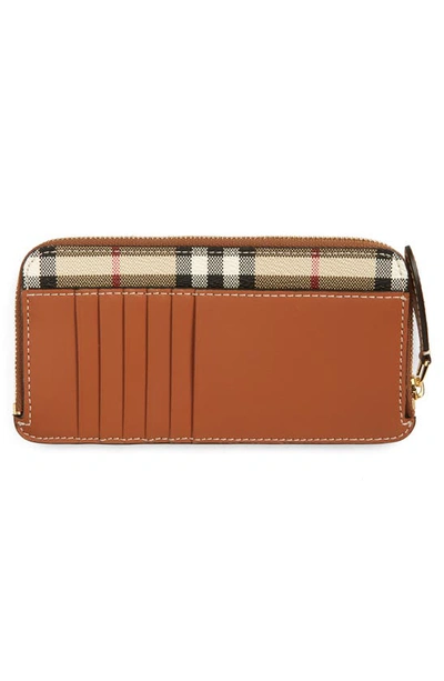 Shop Burberry Somerset Vintage Check Coated Canvas & Leather Continental Wallet In Archive Beige