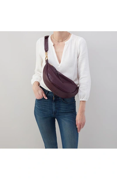 Shop Hobo Knox Leather Crescent Crossbody Bag In Ruby Wine