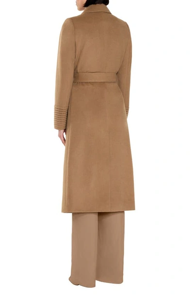 Shop Sentaler Belted Alpaca Blend Wrap Coat In Dark Camel