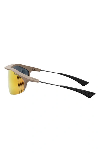 Shop Dior The Xplorer M1u Shield Sunglasses In Shiny Beige / Smoke Mirror