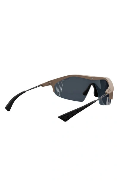 Shop Dior The Xplorer M1u Shield Sunglasses In Shiny Beige / Smoke Mirror