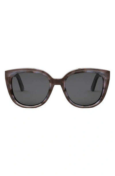 Shop Dior The Midnight R1i 54mm Butterfly Sunglasses In Havana/ Other / Smoke