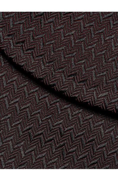 Shop Eton Red Herringbone Silk Bow Tie In Medium Red