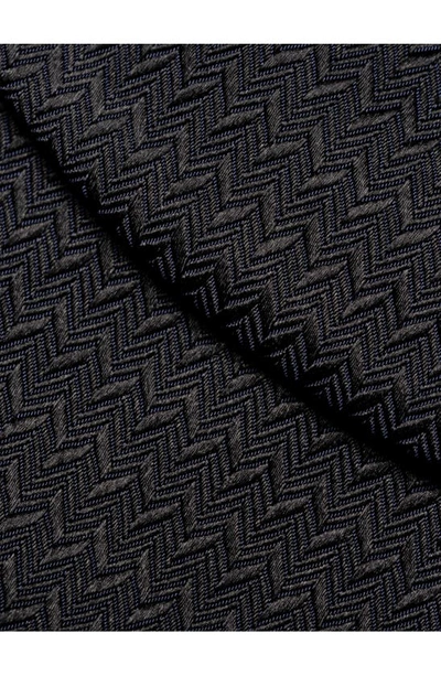 Shop Eton Navy Herringbone Silk Bow Tie