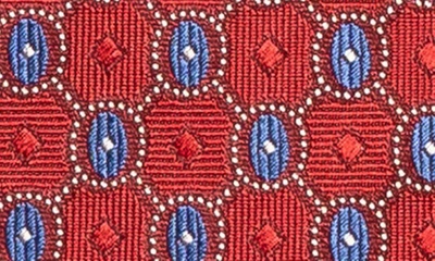 Shop Eton Oval Medallion Silk Tie In Medium Red