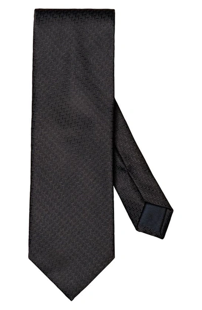 Shop Eton Navy Herringbone Silk Tie