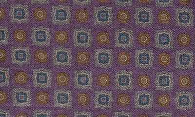 Shop Eton Medallion Double Sided Wool Flannel Pocket Square In Dark Purple