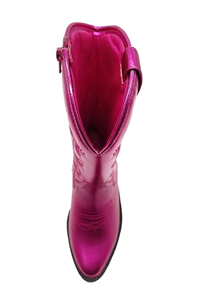 Shop Steve Madden Kids' Jcalado Western Boot In Pink Metallic