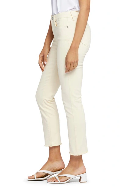 Shop Nydj Sheri Frayed Hem Slim Jeans In Banana Sorbet