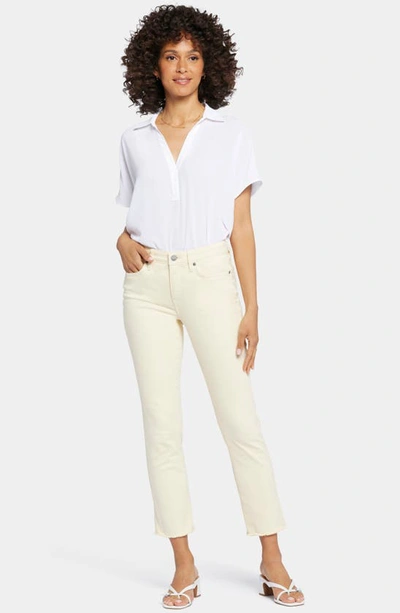 Shop Nydj Sheri Frayed Hem Slim Jeans In Banana Sorbet