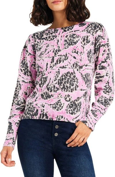 Shop Nic + Zoe Petal Dot Sweater In Pink Multi