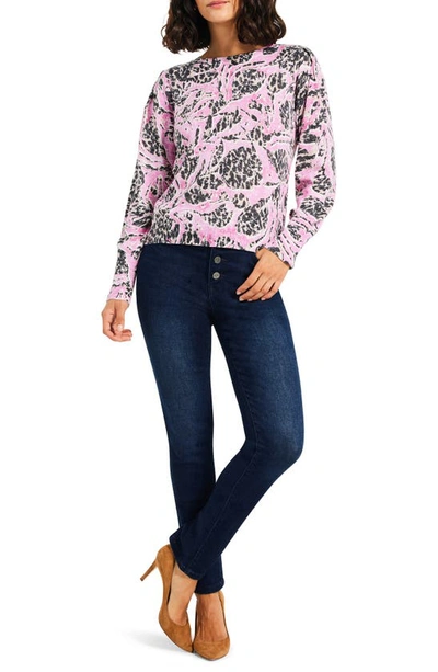 Shop Nic + Zoe Petal Dot Sweater In Pink Multi