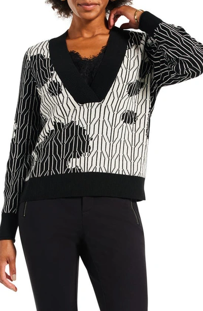 Shop Nic + Zoe Deep Dive Dusk Sweater In Black Multi