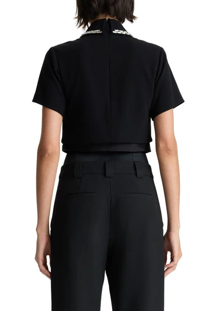 Shop A.l.c Lark Embellished Collar Shirt In Black