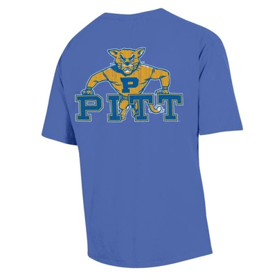 Shop Comfort Wash Light Blue Pitt Panthers Vintage Logo T-shirt