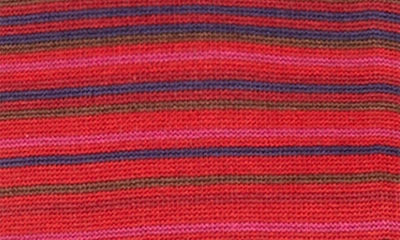 Shop Bugatchi Stripe Mercerized Cotton Blend Socks In Ruby