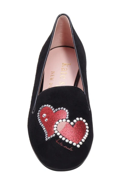 Shop Kate Spade Lounge Hearts Loafer In Black