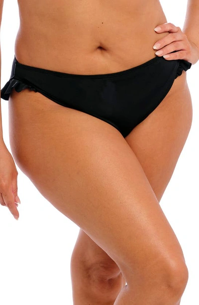 Shop Elomi Plain Sailing Ruffle Bikini Bottoms In Black