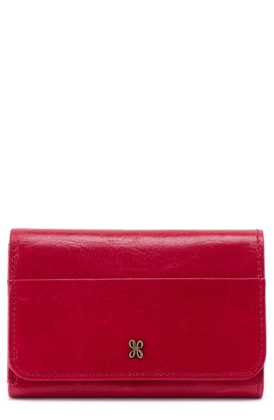 Shop Hobo Jill Leather Trifold Wallet In Claret