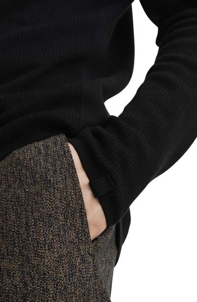Shop Rag & Bone Harvey Crewneck Cotton & Linen Sweater In Black/ Black