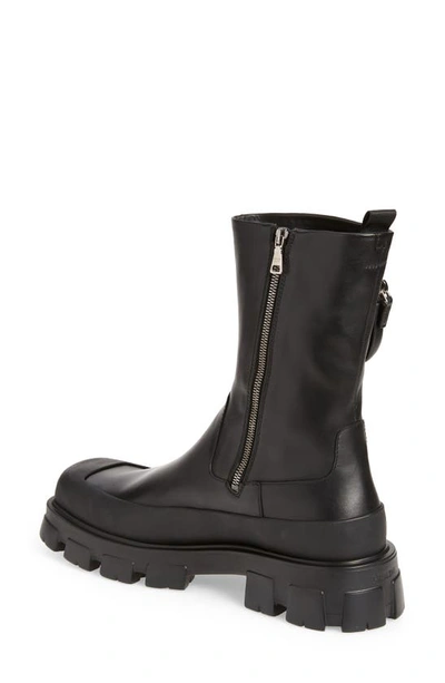 Shop Prada Monolith Chelsea Boot With Pouch In Nero