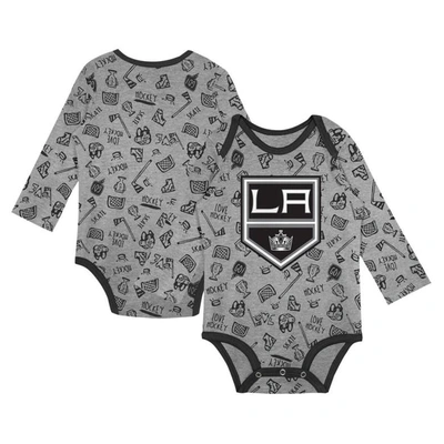 Shop Outerstuff Infant Gray Los Angeles Kings Dynamic Defender Long Sleeve Bodysuit
