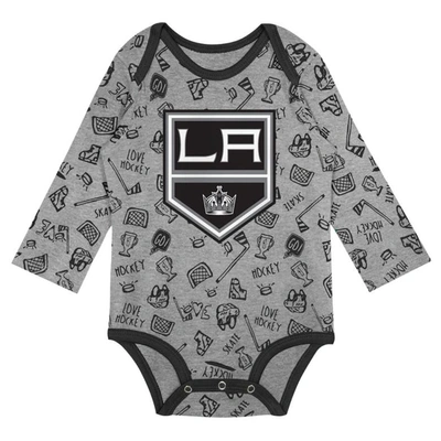 Shop Outerstuff Infant Gray Los Angeles Kings Dynamic Defender Long Sleeve Bodysuit