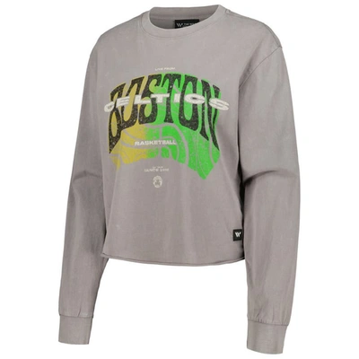 Shop The Wild Collective Gray Boston Celtics Band Cropped Long Sleeve T-shirt