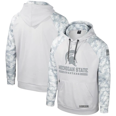 Shop Colosseum Gray Michigan State Spartans Oht Military Appreciation Ice Raglan Pullover Hoodie
