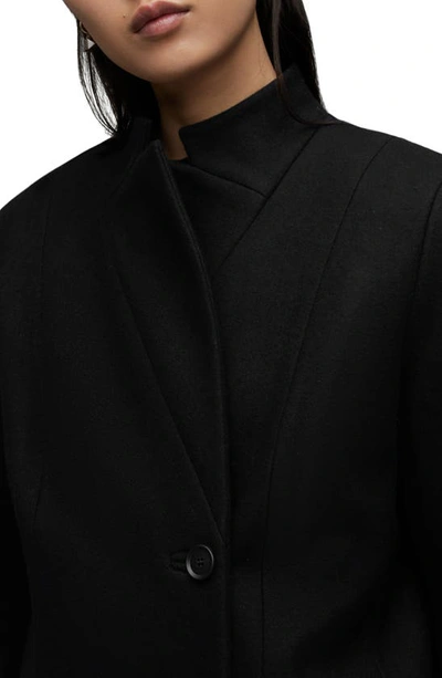 Shop Allsaints Sidney Wool Blend Coat In Black