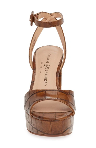 Shop Chinese Laundry Theresa Platform Sandal In Luggage Faux Leather