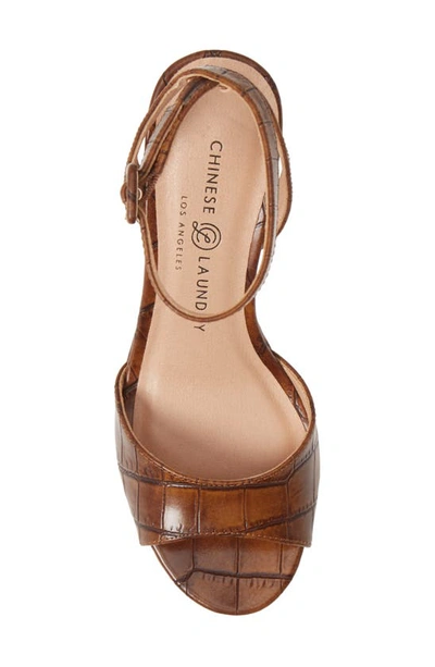 Shop Chinese Laundry Theresa Platform Sandal In Luggage Faux Leather