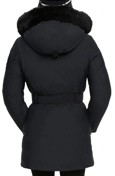 Shop Moose Knuckles Alpharetta Belted Wind Resistant & Water Repellent 800 Fill Power Down Jacket In Black/ Black