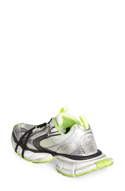 Balenciaga 3xl Distressed Mesh And Rubber Sneakers In White/ Black/ Fluo Yellow