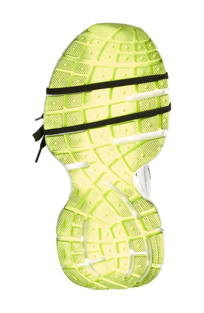 Balenciaga 3xl Distressed Mesh And Rubber Sneakers In White/ Black/ Fluo Yellow