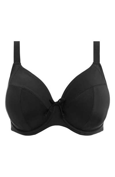 Shop Elomi Plain Sailing Underwire Plunge Bikini Top In Black